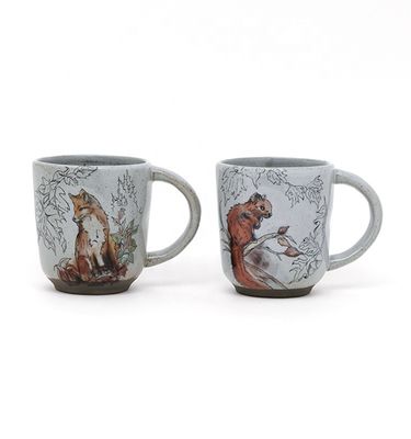 quality Custom printed coffee mugs Animal ceramic mug with 3D decal on glaze for Harvest factory